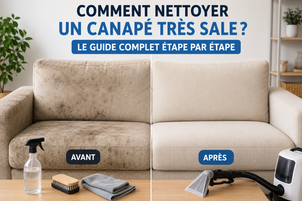 Comment nettoyer un canapé très sale ? Le guide complet pour retrouver un canapé propre