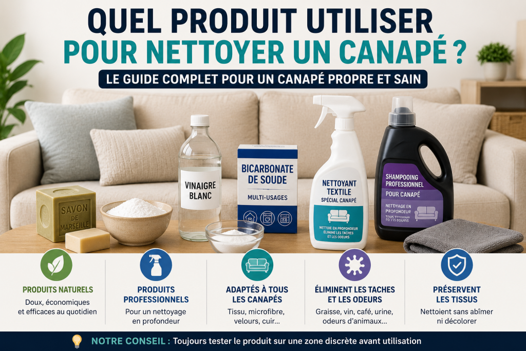 Quel produit utiliser pour nettoyer un canapé ? Guide complet et conseils