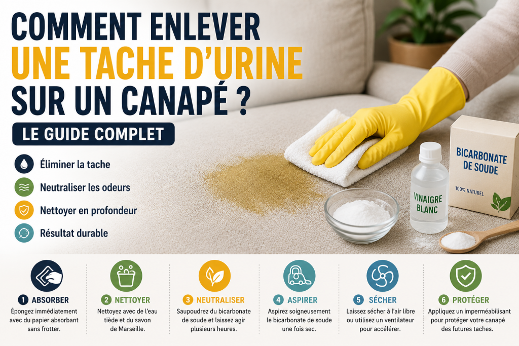 Comment enlever une tache d'urine sur un canapé ?