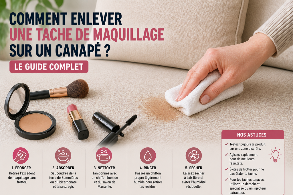 Comment enlever une tache de maquillage sur un canapé