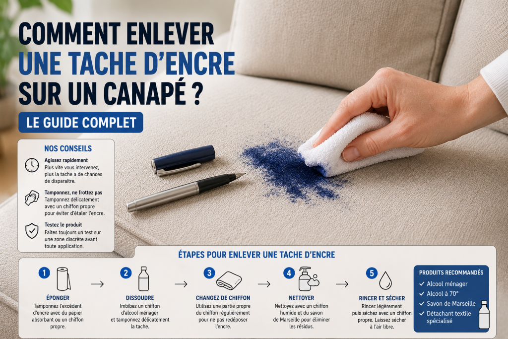 Comment enlever une tache d'encre sur un canapé ? Le guide complet